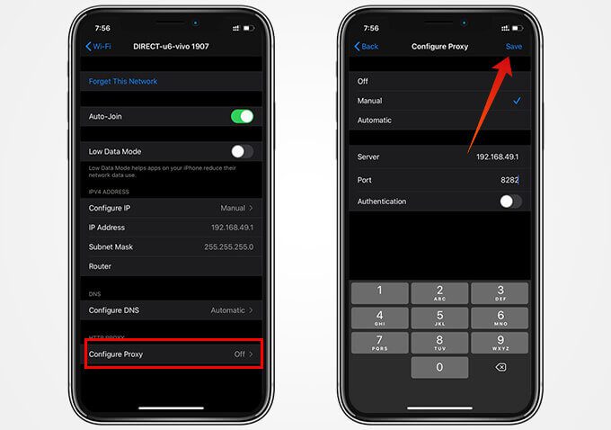 Change-Proxy-Settings-for-WiFi-on-iPhone كيفية مشاركة كلمة مرور واي فاي من Android إلى iPhone