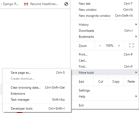 Click-on-More-Tools-option إصلاح خطأ Chrome يستمر فتح علامات تبويب جديدة تلقائيًا