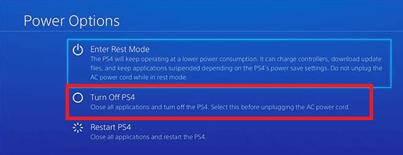 Click-on-Turn-Off-PS4 7 طرق لإصلاح تعطل وتجمد PS4 (PlayStation 4)