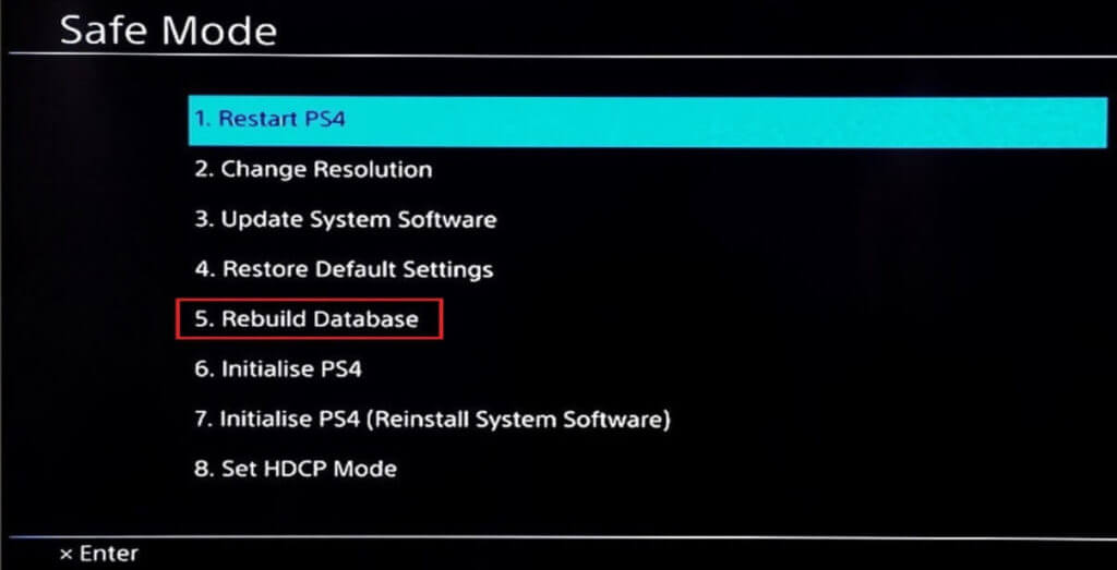 Click-on-the-Rebuild-Database-option-1024x523-1 7 طرق لإصلاح تعطل وتجمد PS4 (PlayStation 4)