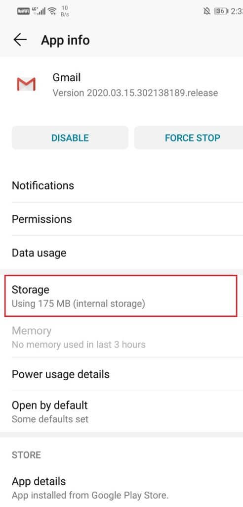 Click-on-the-Storage-option-492x1024-1 إصلاح إشعارات Gmail لا تعمل على Android