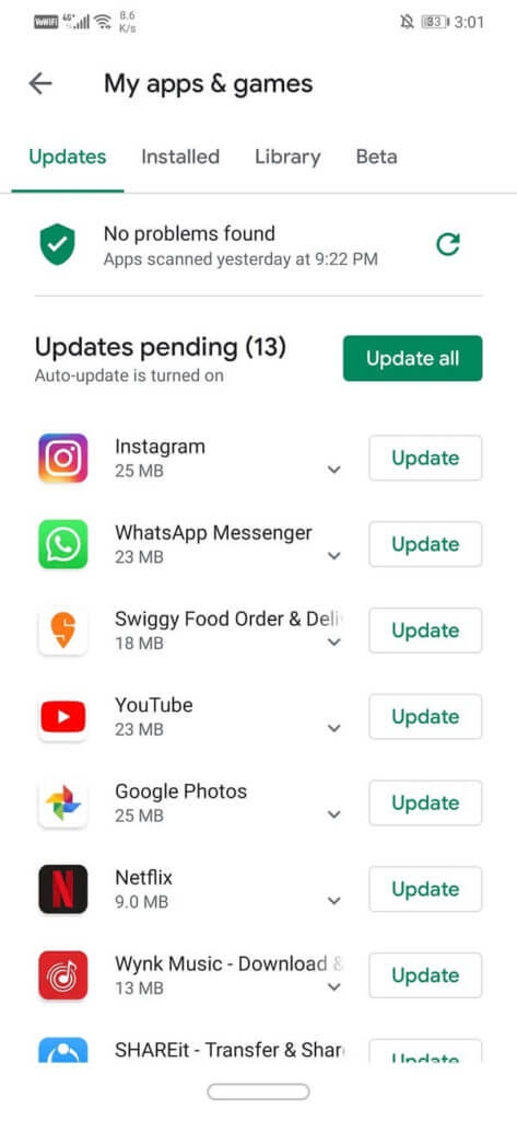 Click-on-the-update-button-473x1024-1 إصلاح إشعارات Gmail لا تعمل على Android