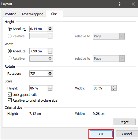 Click-‘OK’-to-apply-the-rotation كيفية تدوير صورة في Word