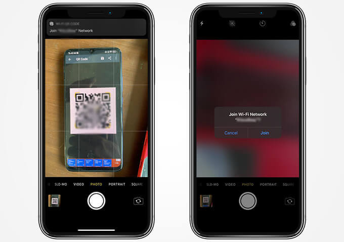 Connect-iPhone-to-Wi-Fi-using-QR-Code كيفية مشاركة كلمة مرور واي فاي من Android إلى iPhone