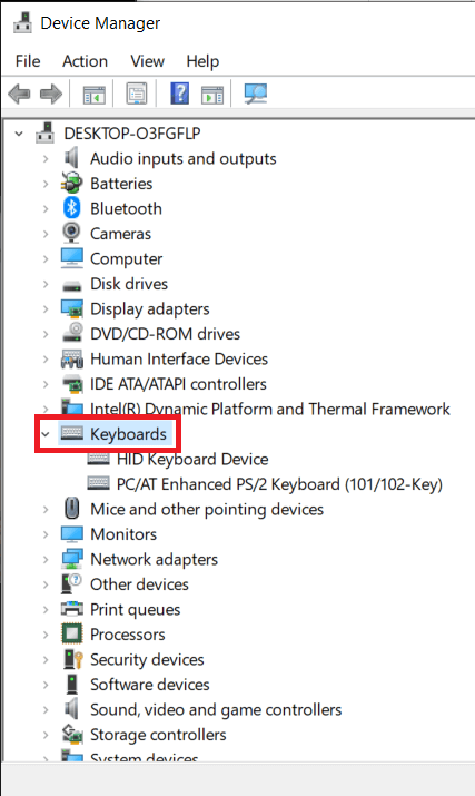 Double-click-on-Keyboards-to-expand-the-same إصلاح: مفتاح Windows على لوحة المفاتيح لا يعمل في Windows 10