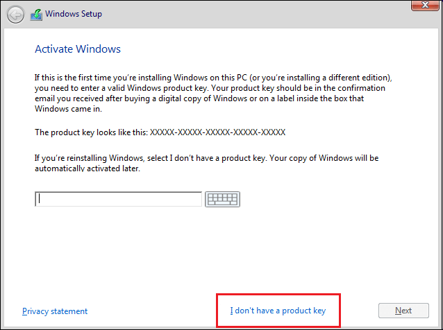 If-youre-reinstalling-the-OS-click-the-I-dont-have-a-product-key كيفية إجراء تثبيت نظيف لنظام التشغيل Windows 10