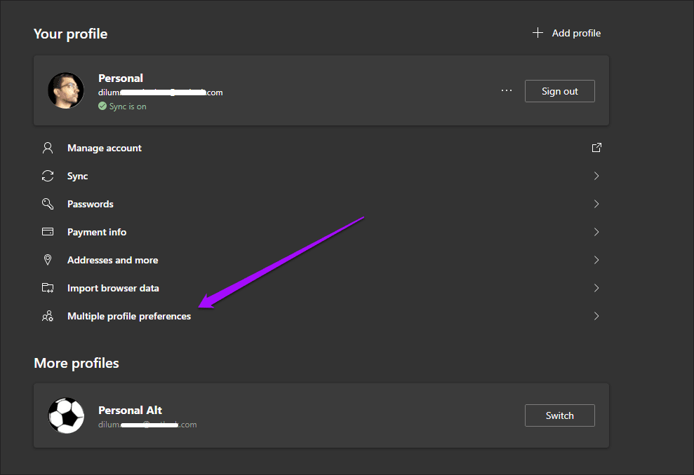 Microsoft-Edge-Chromium-Multiple-Profiles-14_4d470f76dc99e18ad75087b1b8410ea9 كيفية إنشاء واستخدام ملفات تعريف متعددة في Microsoft Edge مثل المحترفين