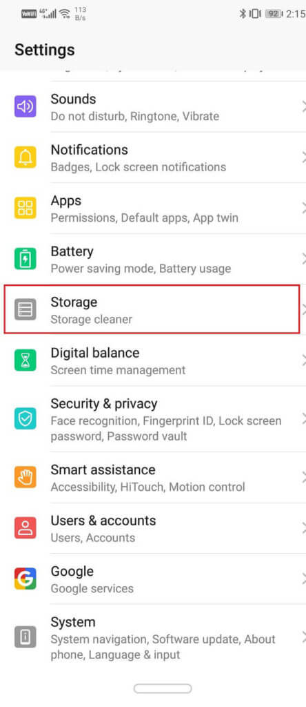 Now-click-on-the-Storage-option-444x1024-1 أفضل 9 طرق لإصلاح خطأ "للأسف توقف التطبيق"