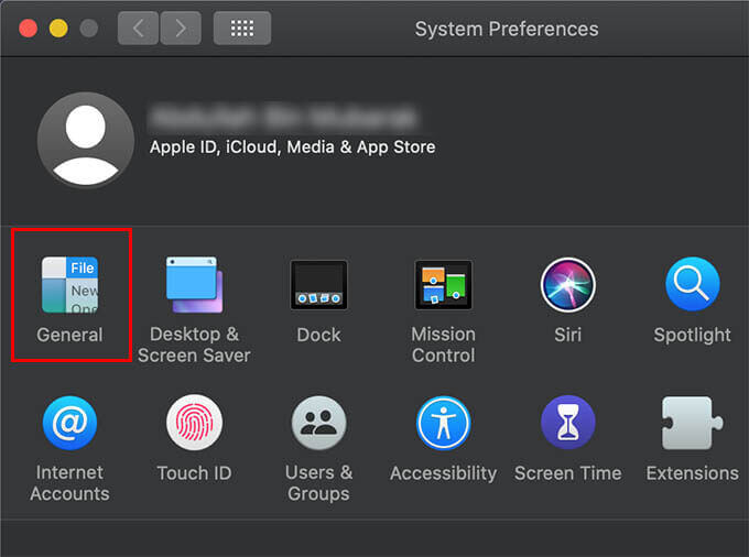 Open-System-Preferences-go-to-General-on-Mac كيفية إصلاح الوضع الداكن التلقائي في Mac