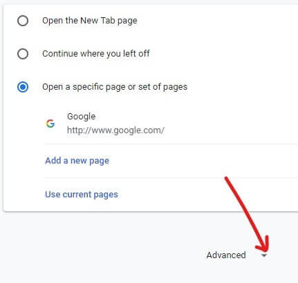 Scroll-down-and-click-on-the-Advanced إصلاح تم حظر هذا الموقع من قبل مزود خدمة الإنترنت ISP في Windows 10