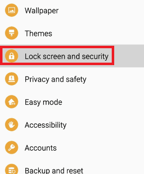 Select-Lock-screen-and-security 3 طرق للعثور على هاتف Android المفقود