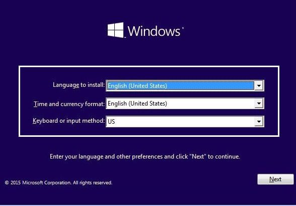 Select-your-language-at-windows-10-instgallation كيفية إجراء تثبيت نظيف لنظام التشغيل Windows 10