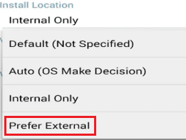 Set-the-install-location-to-Prefer-External كيفية فرض نقل التطبيقات إلى بطاقة SD على Android