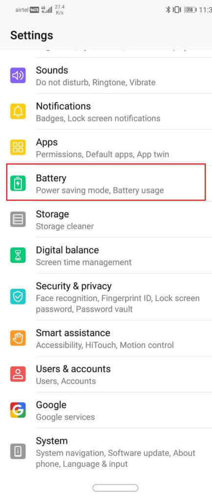 Tap-on-the-Battery-and-Performance-option-434x1024-1 إصلاح إشعارات Gmail لا تعمل على Android