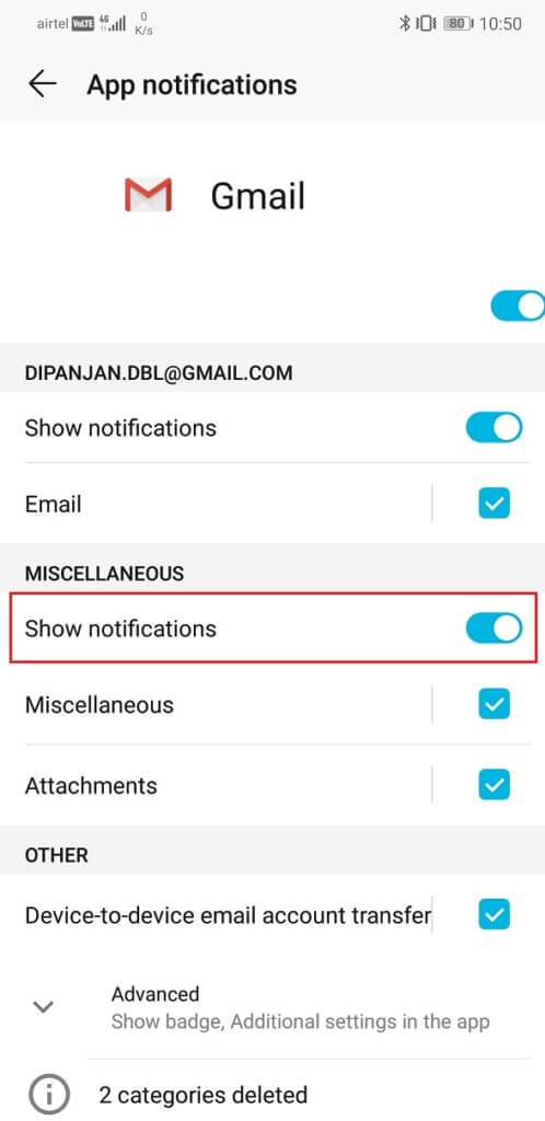 Toggle-on-the-Show-notifications-option-if-it-is-turned-off-498x1024-1 إصلاح إشعارات Gmail لا تعمل على Android
