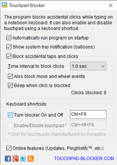 Turn-On-Blocker-by-pressing-the-keyboard-shortcut-for-the-same-Fn-f9 5 طرق لإيقاف لوحة اللمس على Windows 10