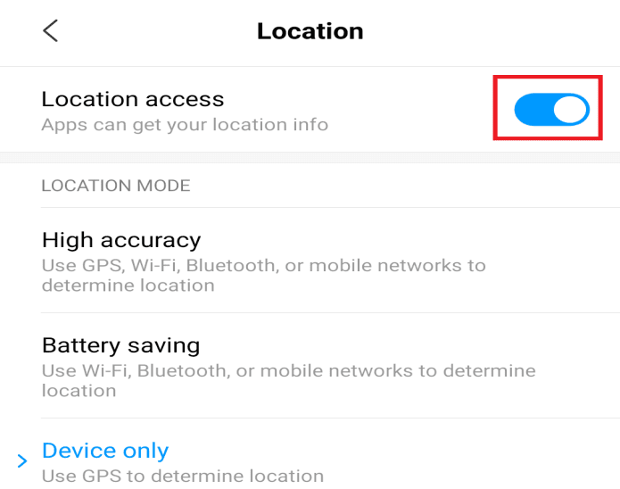 Turn-on-the-Location-access-at-the-top-of-the-screen 3 طرق للعثور على هاتف Android المفقود