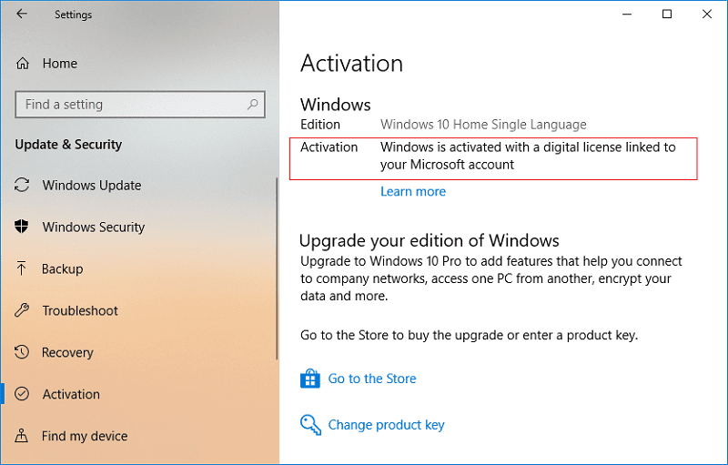 Windows-is-activated-with-a-digital-license-linked-to-your-Microsoft-account-1 كيفية إجراء تثبيت نظيف لنظام التشغيل Windows 10