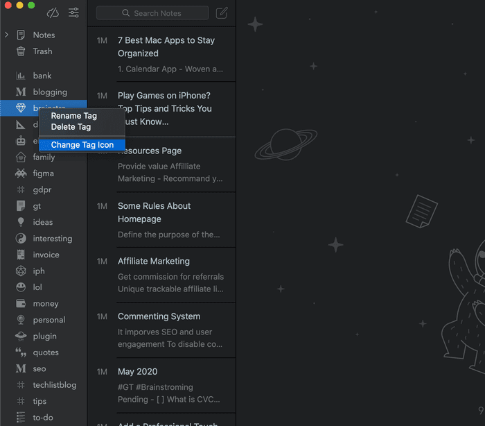 bear-notes-organization_935adec67b324b146ff212ec4c69054f OneNote مقابل Bear Notes: أي تطبيق تدوين ملاحظات أفضل على Mac