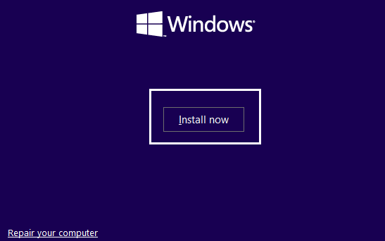 click-on-install-now-on-windows-installation كيفية إجراء تثبيت نظيف لنظام التشغيل Windows 10