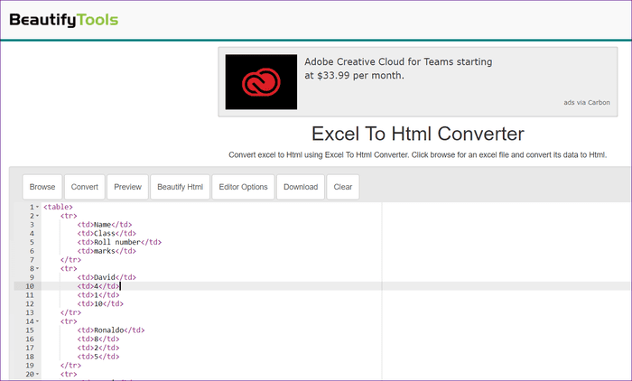 excel-to-html-15_935adec67b324b146ff212ec4c69054f 3 أفضل الطرق لتحويل Excel Sheet إلى جدول HTML
