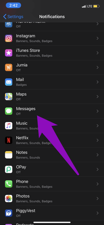 fix-imessage-notifications-not-working-on-iphone-02_4d470f76dc99e18ad75087b1b8410ea9 أفضل 7 إصلاحات لعدم عمل إشعارات iMessage على iPhone