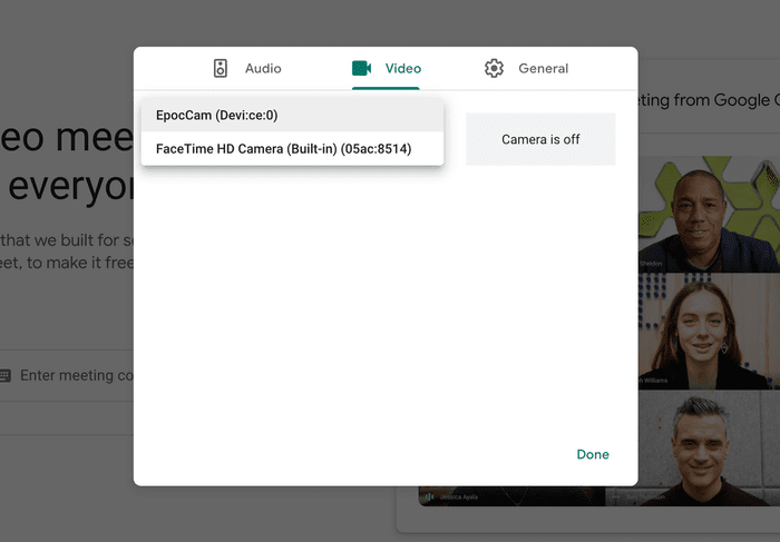 google-meet-epoccam_935adec67b324b146ff212ec4c69054f كيفية إصلاح عدم عمل EpocCam على Zoom أو Microsoft Teams أو Google Meet