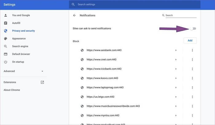 notifications-off-in-chrome_935adec67b324b146ff212ec4c69054f أفضل 5 طرق لإيقاف النوافذ المنبثقة في Google Chrome