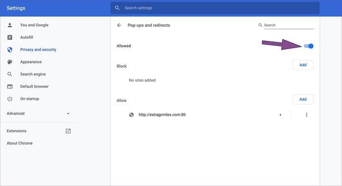 popups-off-in-chrome_935adec67b324b146ff212ec4c69054f أفضل 5 طرق لإيقاف النوافذ المنبثقة في Google Chrome