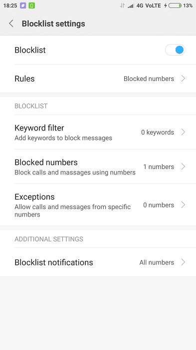 redmi-note-4-block-2 كيفية حظر رقم هاتف على Android
