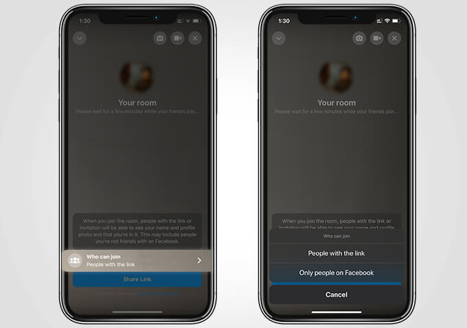 Allow-People-to-Join-Messenger-Room-wihout-Facebook-Account كيفية استخدام Facebook Messenger Rooms لعقد مؤتمرات الفيديو
