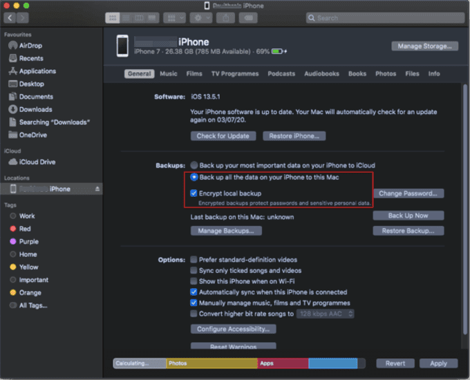 Backup-iPhone-files-Mac-Finder كيفية عمل نسخة احتياطية من iPhone إلى Mac والكمبيوتر الشخصي