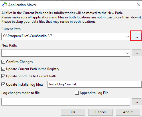 Browse-the-location-for-the-Current-path-and-select-the-programme-you-want-to-move-from-the كيفية نقل البرامج المثبتة إلى محرك أقراص آخر في Windows 10