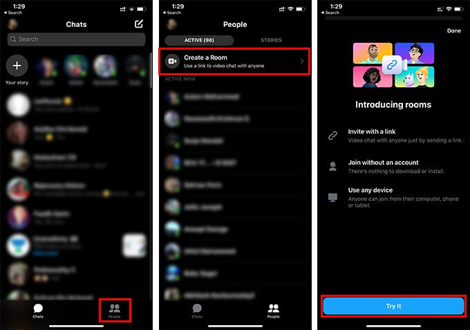 Ceate-Messenger-Room-Using-iPhone كيفية استخدام Facebook Messenger Rooms لعقد مؤتمرات الفيديو