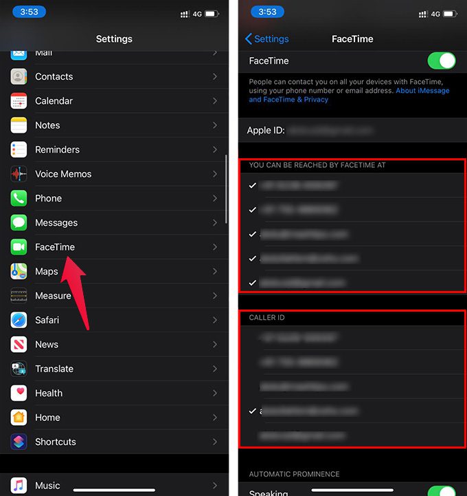 Change-FaceTime-Caller-ID-iPhone كيفية استخدام FaceTime مع أي عنوان بريد إلكتروني