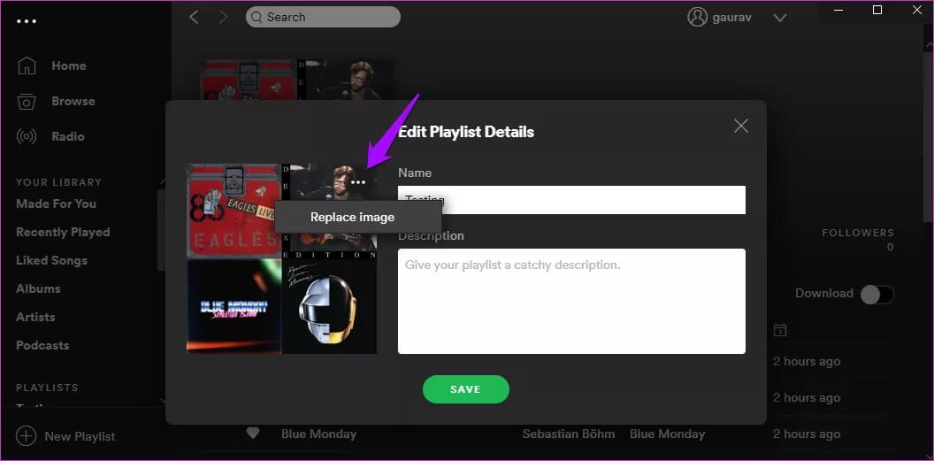Change-Playlist-Cover-on-Spotify-13_4d470f76dc99e18ad75087b1b8410ea9 كيفية تغيير صورة غلاف قائمة التشغيل على Spotify على الهاتف المحمول وسطح المكتب والويب