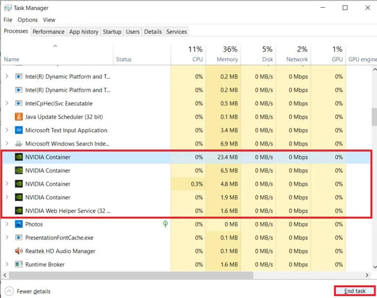 Click-on-End-Task-at-the-bottom-of-the-window-768x608-1 إصلاح رمز خطأ 0x0003 على Geforce Experience