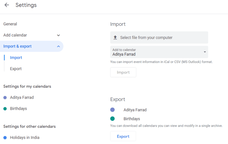 Click-on-Import-Export-from-the-Settings-768x485-1 استعادة أحداث تقويم Google المفقودة على Android