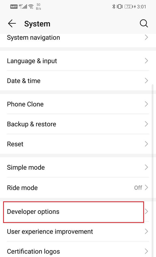 Click-on-the-Developer-1 كيفية تمكين Grayscale Mode على Android
