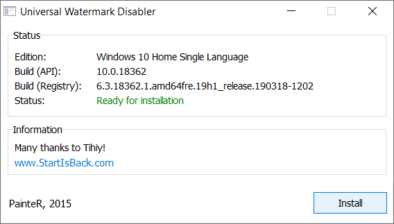 Click-on-the-Install-button-to-remove-the-Evaluation-Copy-watermark إزالة العلامة المائية لتفعيل Windows 10 بشكل دائم
