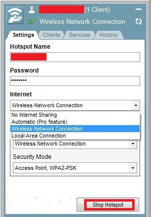 Click-on-the-Stop-Hotspot-option-on-the-Connectify-software ما هو محول Microsoft Virtual WiFi المصغر وكيفية تمكينه؟