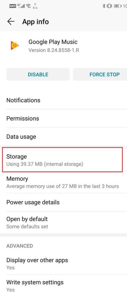 Click-on-the-Storage-option-4-443x1024-1 إصلاح موسيقى Google Play يواصل التعطل