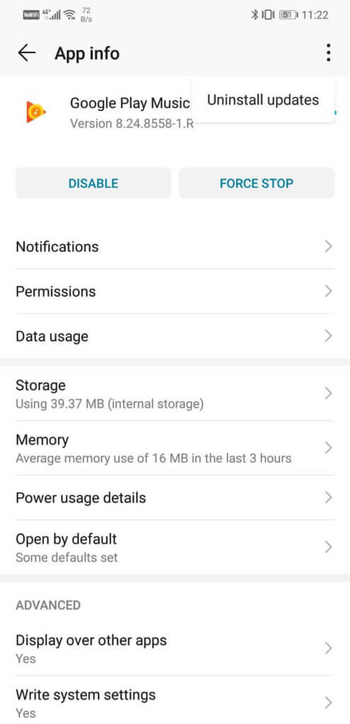 Click-on-the-Uninstall-updates-option-495x1024-1 إصلاح موسيقى Google Play يواصل التعطل