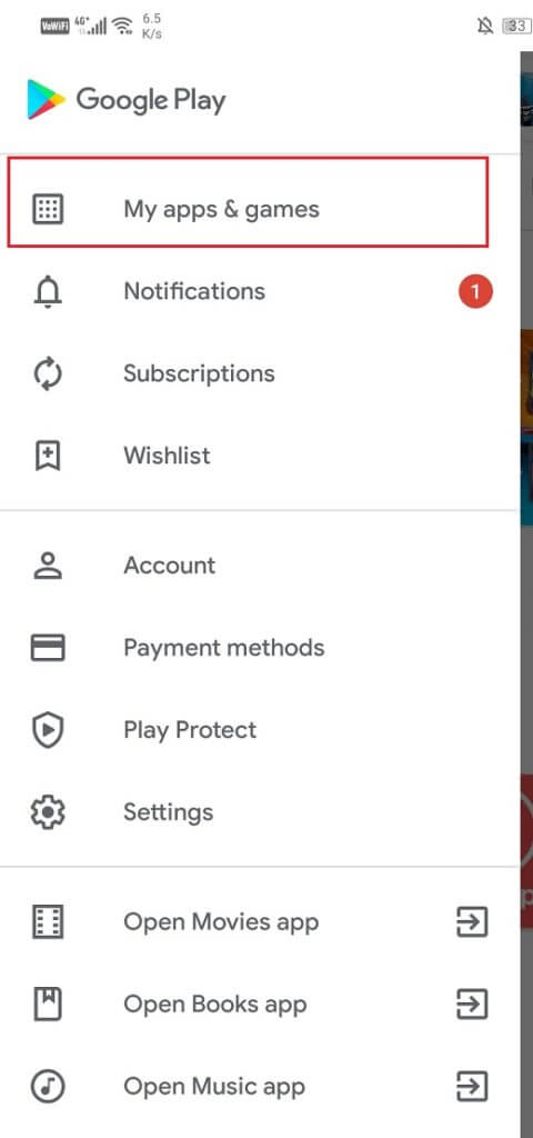 Click-on-the-“My-Apps-and-Games”-option-480x1024-2 إصلاح مشاكل الأعطال والاتصال في Android Auto