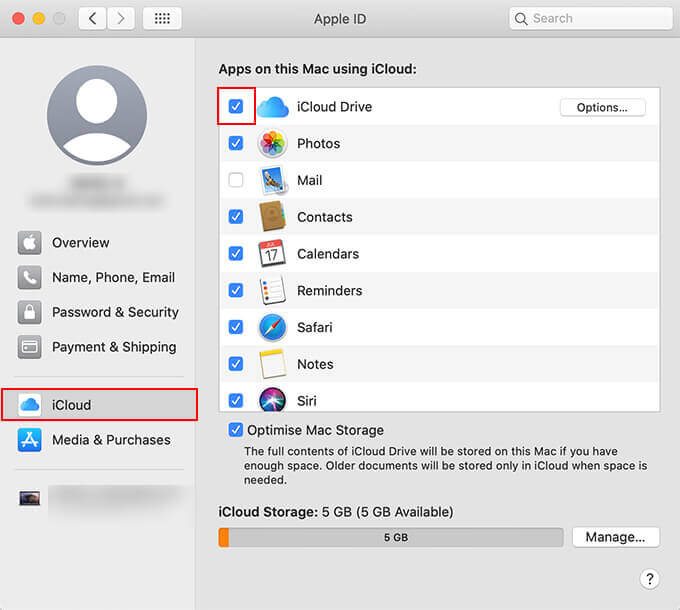 Click-to-enable-iCloud-Drive-on-MacOS كيفية الحصول على لقطات شاشة لنظام Mac على iPhone في الوقت الفعلي