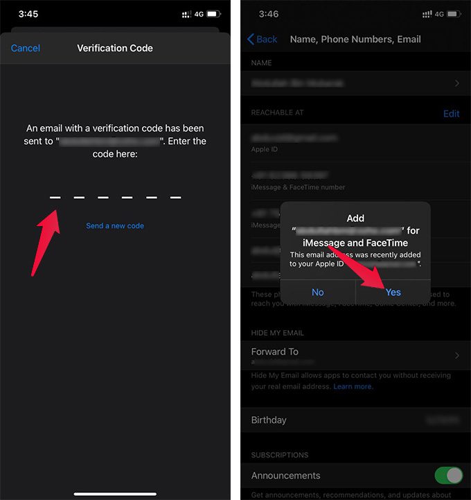 Confirm-FaceTime-Email-ID-on-iPhone كيفية استخدام FaceTime مع أي عنوان بريد إلكتروني