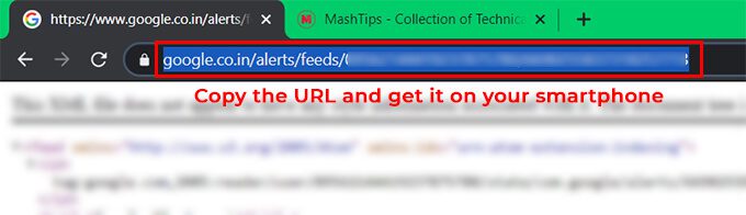 Copy-the-RSS-URL-and-get-on-smartphone كيفية إعداد Google Alerts لتتبع الأخبار