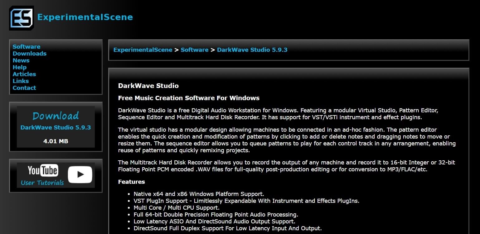 Darkwave-Studio أفضل 9 برامج لإنتاج الموسيقى الشعبية لمستخدمي الكمبيوتر الشخصي