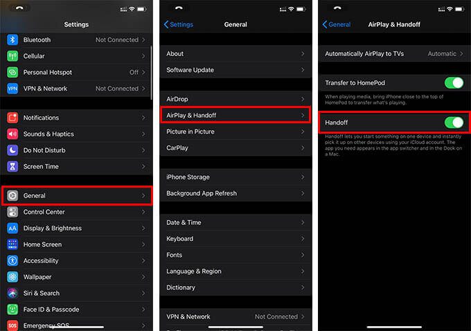Enable-Handoff-on-iPhone- كيفية الحصول على رسائل نصية على Mac من iPhone