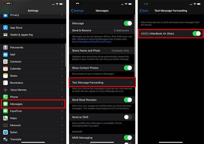 Enable-Text-Message-Forwarding-on-iPhone كيفية الحصول على رسائل نصية على Mac من iPhone